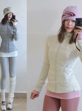 HIPOWER运动羽绒服90绒轻薄保暖秋冬长袖外套上衣女瑜伽跑步户外