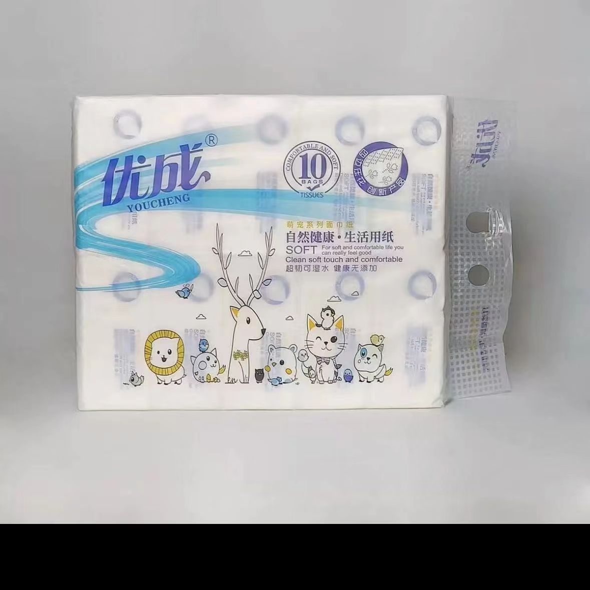 优成原生木浆5层加厚抽纸10包图片
