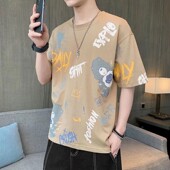 夏季 青少年男学生半袖 新款 男休闲圆领t恤体恤潮流男士 短袖 2025款