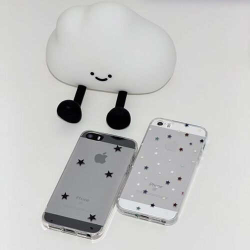 简约黑色星星适用苹果18Promax手机壳iPhone12全包5se可爱13Pro软14pro防摔11保护套6s女Xsmax软78pus情侣xr