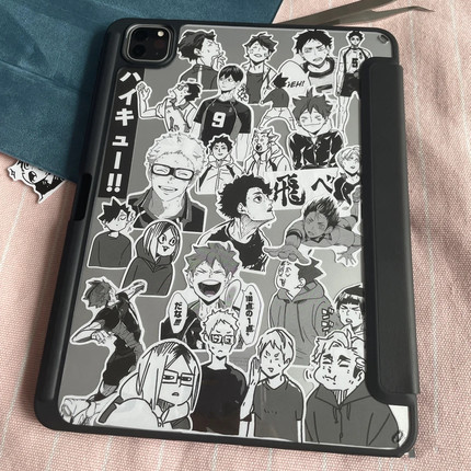 DIY排球少年贴纸ipadpro保护壳2025适用苹果air5带笔槽10.9三折11个性12.9潮13亚克力mini7