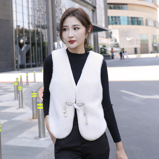 外套反季 金貂绒秋冬背心坎肩短款 女装 2023水貂毛皮草马甲马夹新款