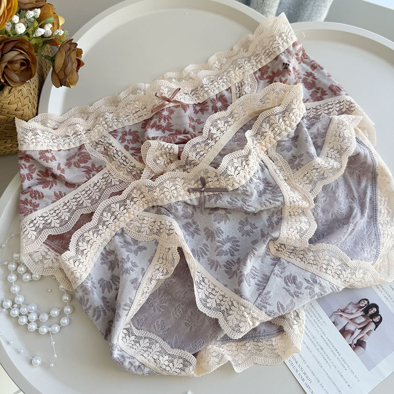 性感蕾丝纯棉女内裤舒适透气高开叉不勒腿中腰抑菌包臀防卷三角裤,女士内衣/男士内衣/家居服,女三角裤,淘宝优惠券,粉丝福利购,淘宝优惠卷