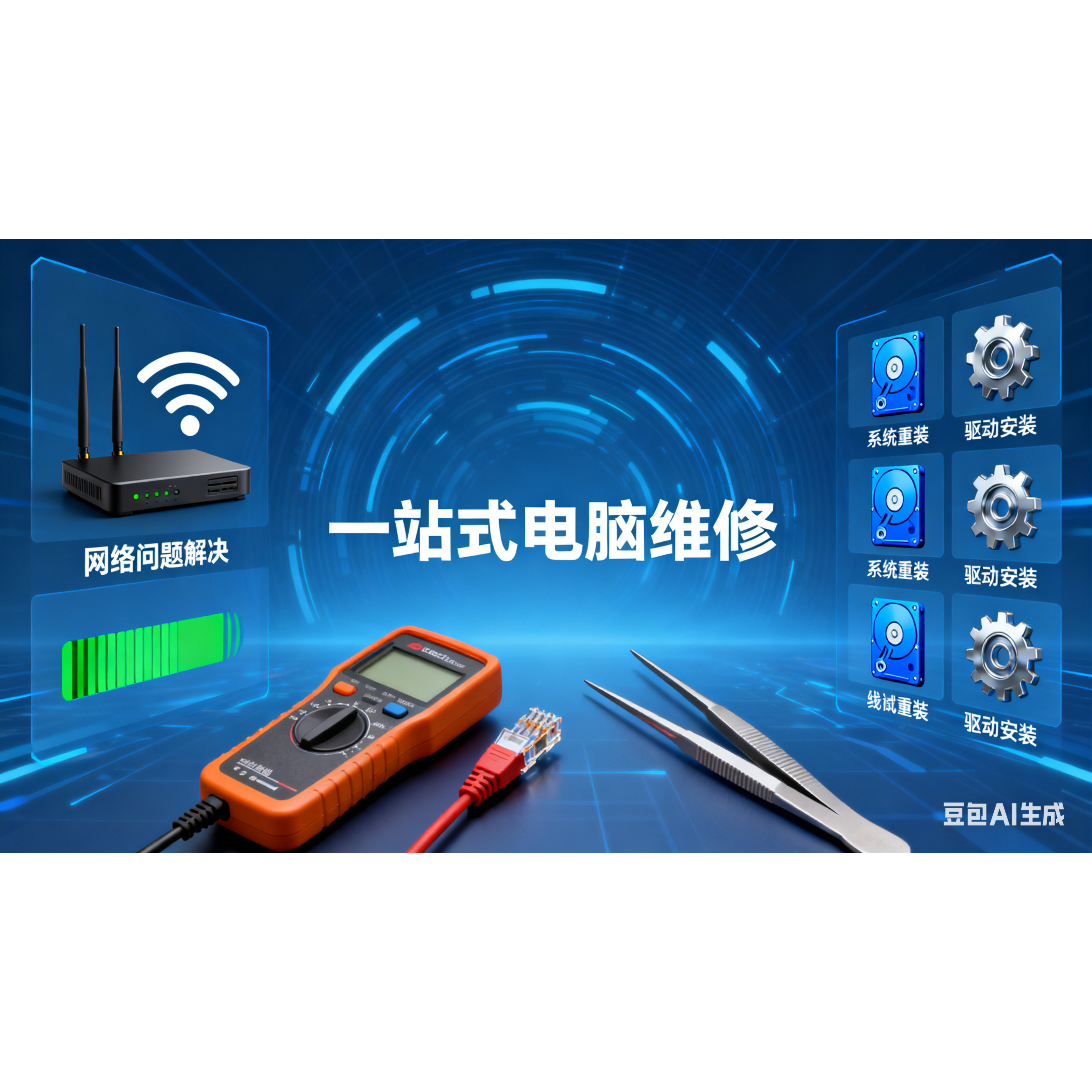 电脑维修系统重装远程故障咨询修复解决蓝屏卡顿驱动安装网络问题