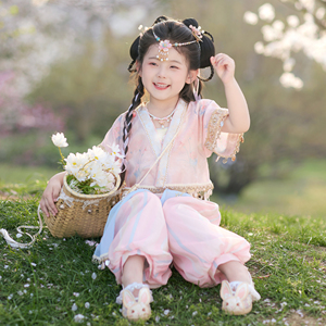 汉服儿童新款春季表演服古装中国风唐装女童古风演出服古装演出服