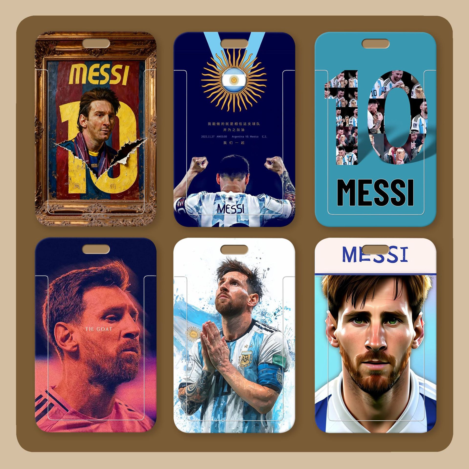 球星梅西饭卡套初中生校园卡印logo公司商务活动小礼品证件厂牌壳