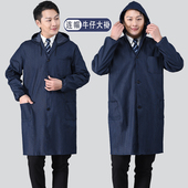 大褂工作服男长款 罩衣搬运服防尘耐脏牛仔大褂子带帽耐磨劳保服