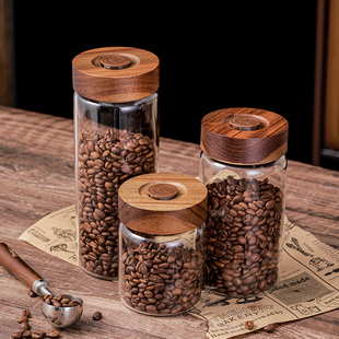 咖啡粉玻璃密封罐便携咖啡豆保存罐小号空瓶烟草收纳储存茶叶罐子