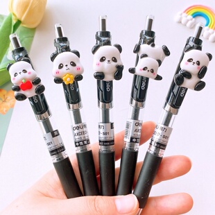 定制中性笔免费刻字得力可爱高颜值学生专用黑色按动大容量刷题笔