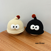 宝宝帽子秋冬搞怪毛线帽男女孩冬季 保暖地主帽小月龄针织护耳帽潮