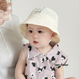 透气水桶帽遮阳防晒速干帽 儿童薄款 宝宝帽子夏季 婴儿渔夫帽春韩版