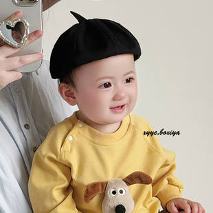 八角帽男女童鸭舌英伦南瓜帽防晒婴儿遮阳 薄款 韩版 宝宝帽子春秋季