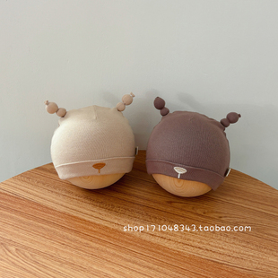 新生婴儿纯棉胎帽春秋季 套头帽婴幼儿帽子宝宝可爱超初生小月龄潮