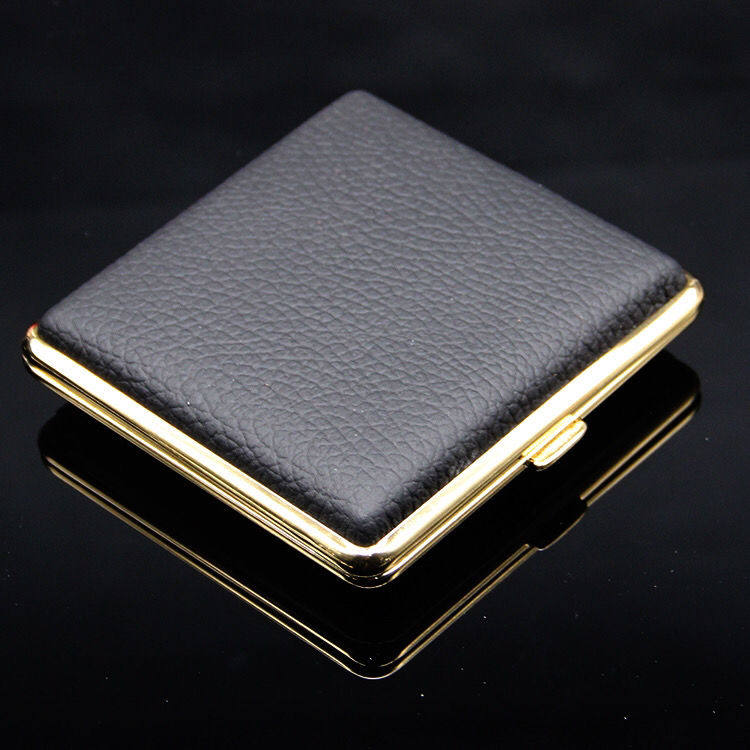 高档奢华真皮烟盒香菸烟盒20支装超薄双面真牛皮防潮防压男士礼品