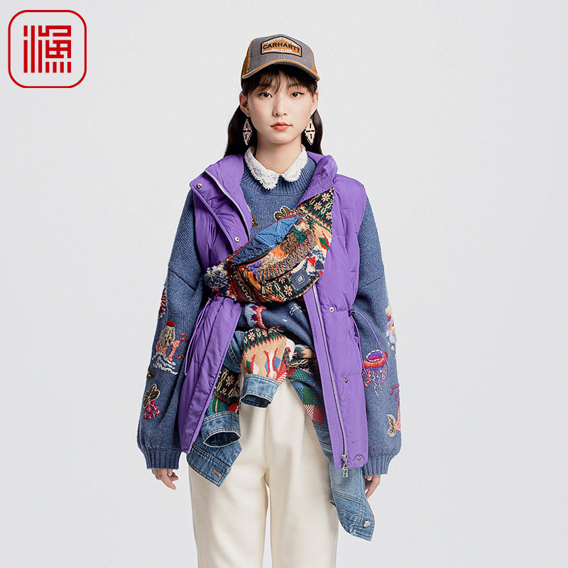 渔2024新款短款加厚保暖羽绒服