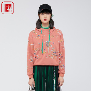 春秋带帽满身重工国风绣花女上衣FGGA2508 新款 渔女装 卫衣女款