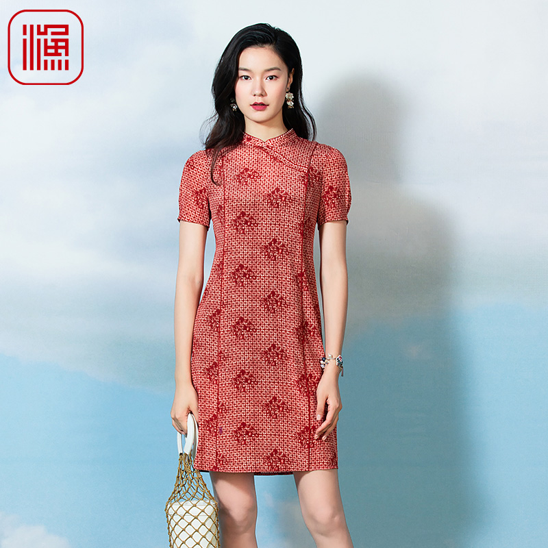 渔牌女装新中式国风改良旗袍连衣裙女裙子高级感夏装FGFB0049
