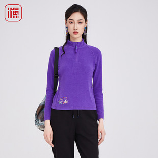 渔牌2025秋冬新款 卫衣FGHD2015 抓绒保暖套头刺绣女上衣叠穿打底衫