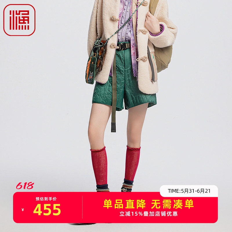 渔牌女装棉裤女款冬季新款秋冬绣花宽松短款休闲裤子FGGD8201