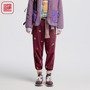 渔牌女装裤子女新款秋冬款灯芯绒纯小脚休闲长裤FGGC6218