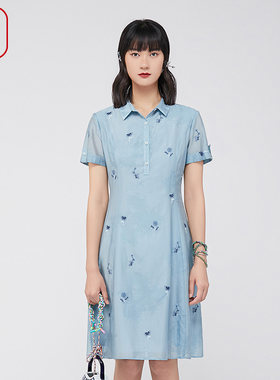 渔牌女装时尚高档绣花连