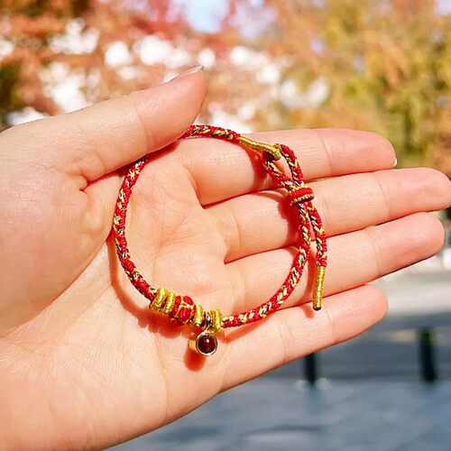 杭州灵隐2026本命年生肖手绳手链男女款手工编织红绳男属马礼物