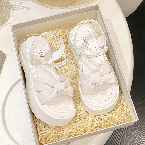 高级感松糕底沙滩鞋厚底罗马凉鞋