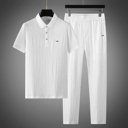 夏季男舒适人棉短袖休闲运动套装