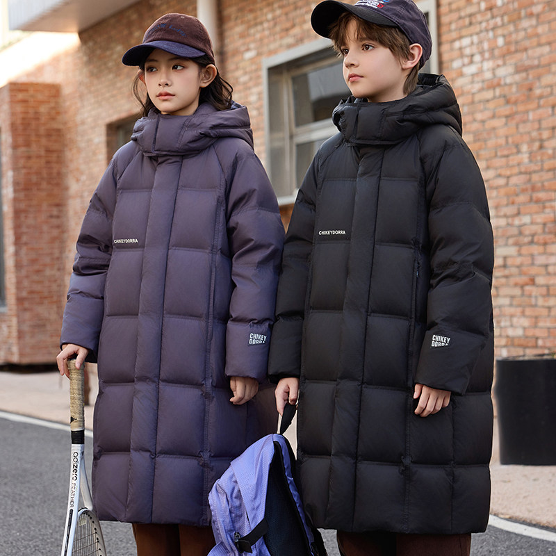 MOUAOT儿童羽绒服男童中长款2025新款女大童鸭绒加厚连帽保暖外套,童装/婴儿装/亲子装,羽绒服,淘宝优惠券,粉丝福利购,淘宝优惠卷