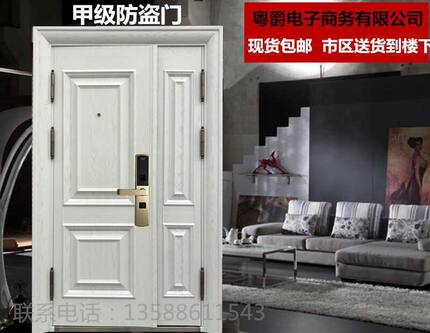 新款促销白色子母门甲级防盗门进户门别墅门室内门现货包邮可安装