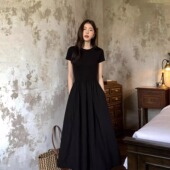 赫本风连衣裙子大码 气质高级感显瘦长裙女 法式 300斤夏季 2025新款