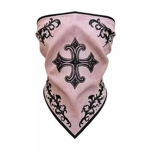 黑粉撞色300斤大码抹胸背心女春夏y2k辣妹十字架印花修身无袖外穿