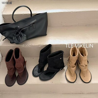 TLEMIKN韩版磨砂皮短筒