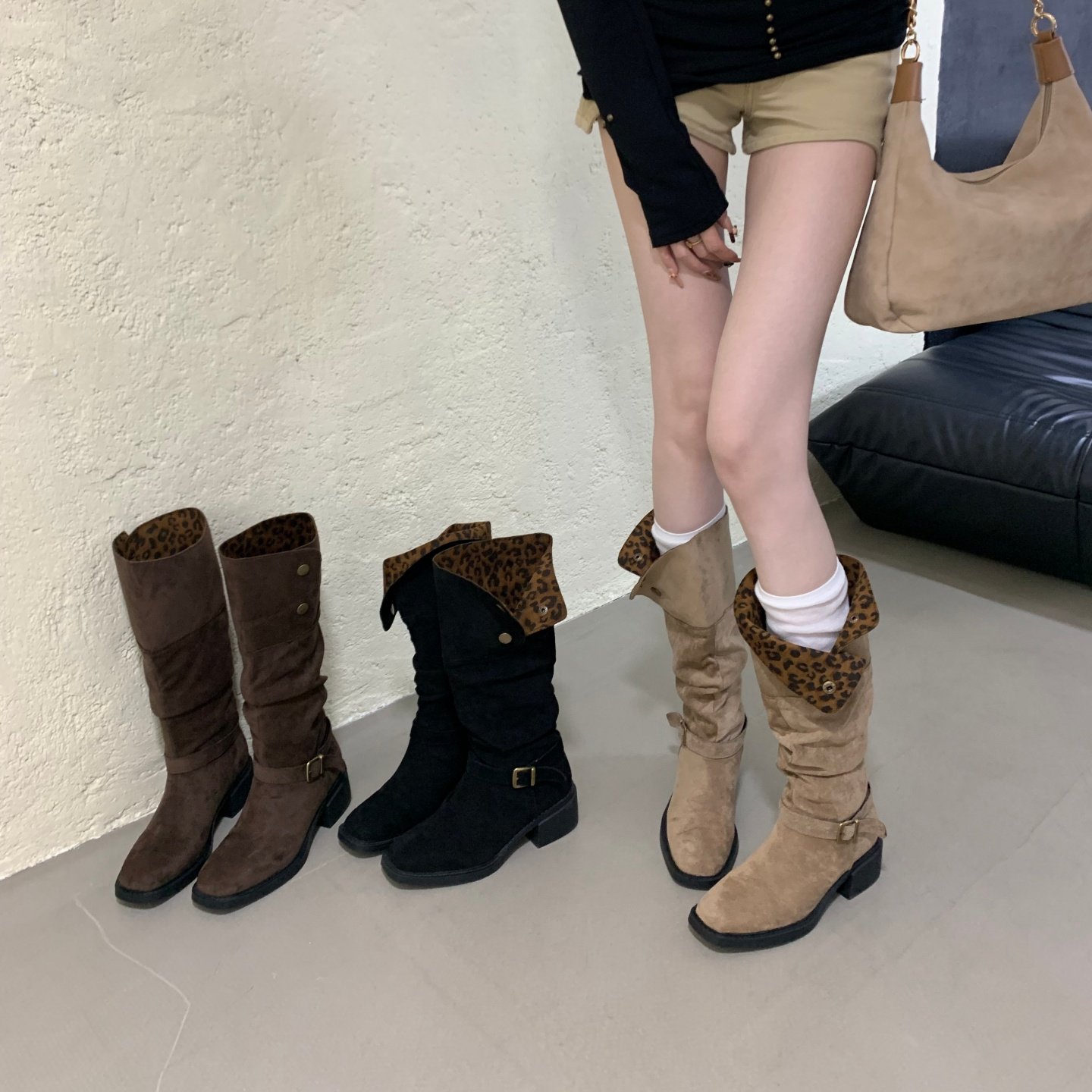 ALILOVERS欧美风豹纹拼