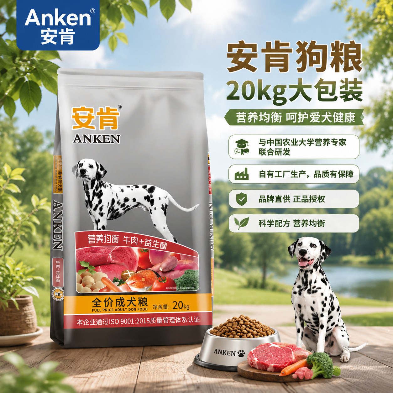 安肯全价成犬专用粮牛肉蔬菜配方