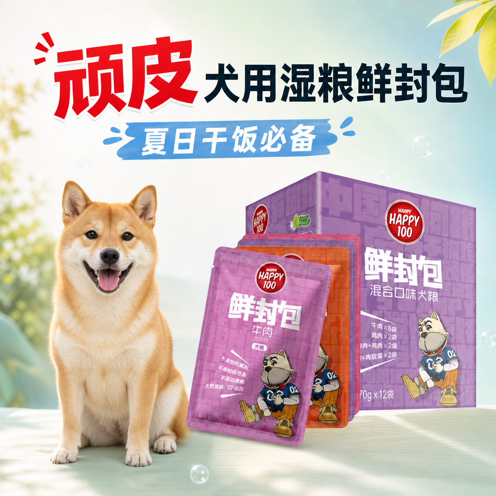 顽皮狗狗鲜封包湿粮狗罐头补充营养24包整箱零食拌饭拌粮宠物狗粮
