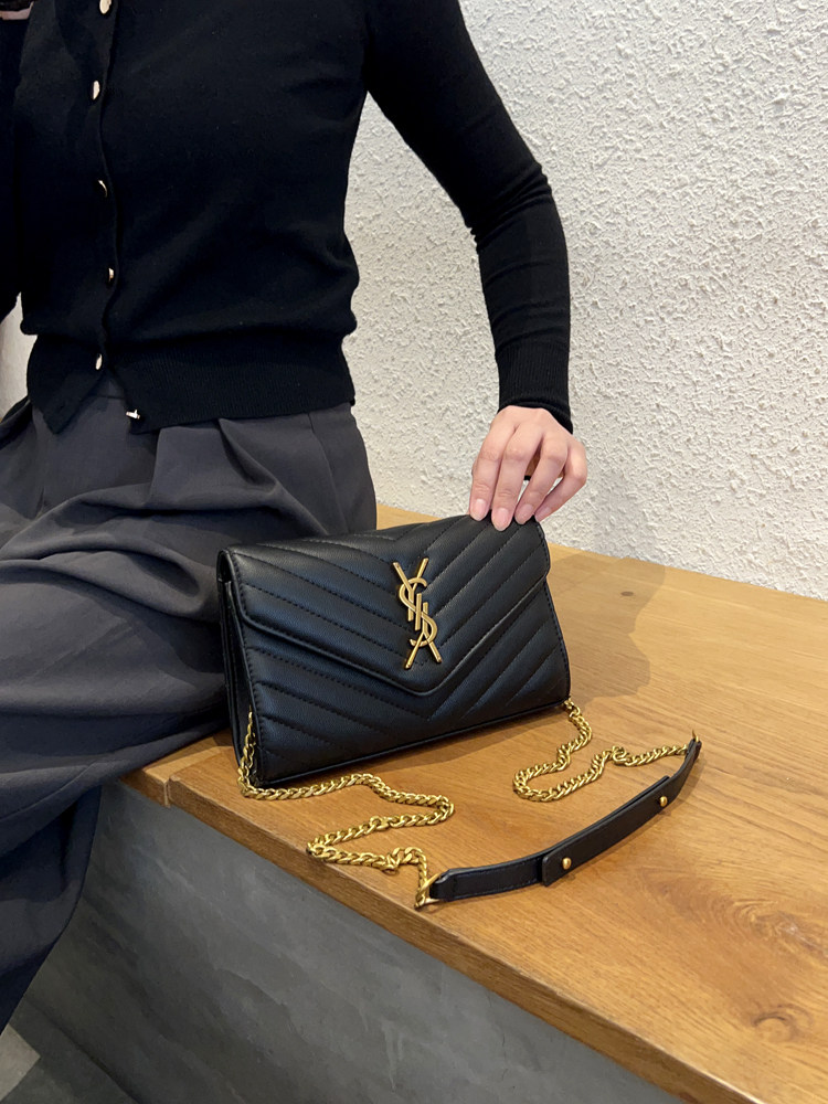 Hong Kong Soft Leather 2026 Authentic New Yangshulin Bag Caviar Envelope Chain FK Bag Single Shoulder Bag Crossbody Bag