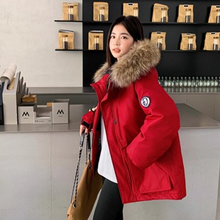 白鸭绒中长款 冬季 加厚小个子外套 派克羽绒服女2025新款 大毛领工装