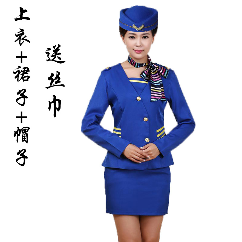 高档空姐制服军鼓乐队服装婚庆演出制服职业套装美容院技师加大码