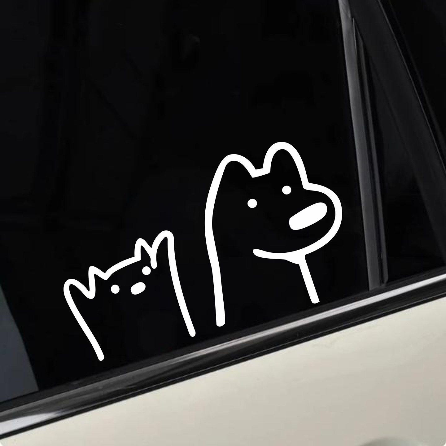 可爱有趣探头猫狗图案汽车贴纸车身门三角窗眉轮挡风玻璃装饰贴纸