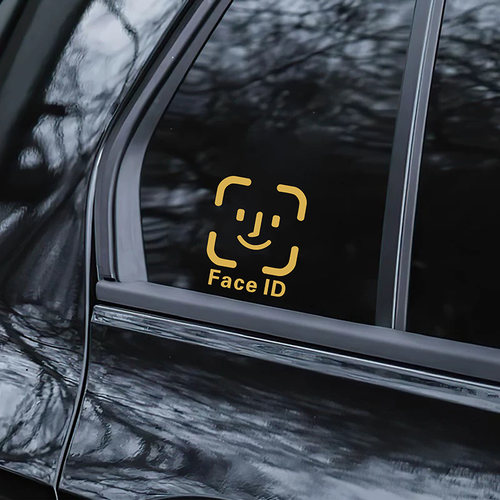 人脸识别Face ID 汽车改装车创意车窗玻璃贴纸搞笑趣味恶搞贴纸