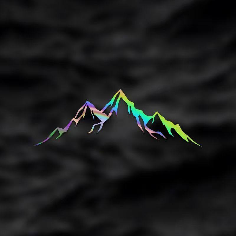 汽车后挡风玻璃贴纸 车后窗三角窗装饰车贴 越野车个性创意山川贴