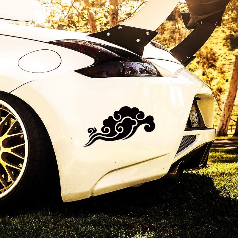 个性七彩祥云汽车电动车摩托车贴纸车身保险杠划痕遮挡装饰车贴