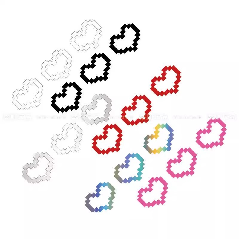 马赛克心形像素爱心汽车贴车窗装饰防水贴纸摩托车笔记本电脑贴画