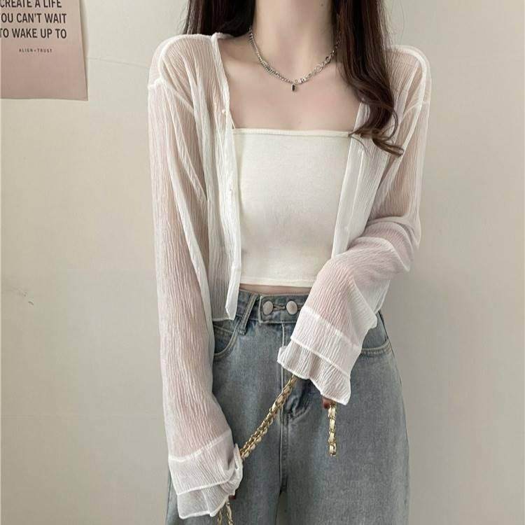 2025雪纺夏季开衫薄款长袖罩衫防晒新款短款外套披肩吊带裙,女装/女士精品,蕾丝衫/雪纺衫,淘宝优惠券,粉丝福利购,淘宝优惠卷