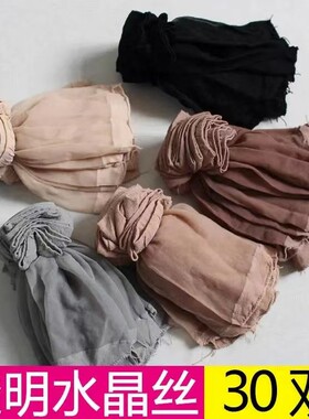 短丝袜女黑色春夏季超薄款透气女士透明肉色防勾丝水晶丝袜子短袜