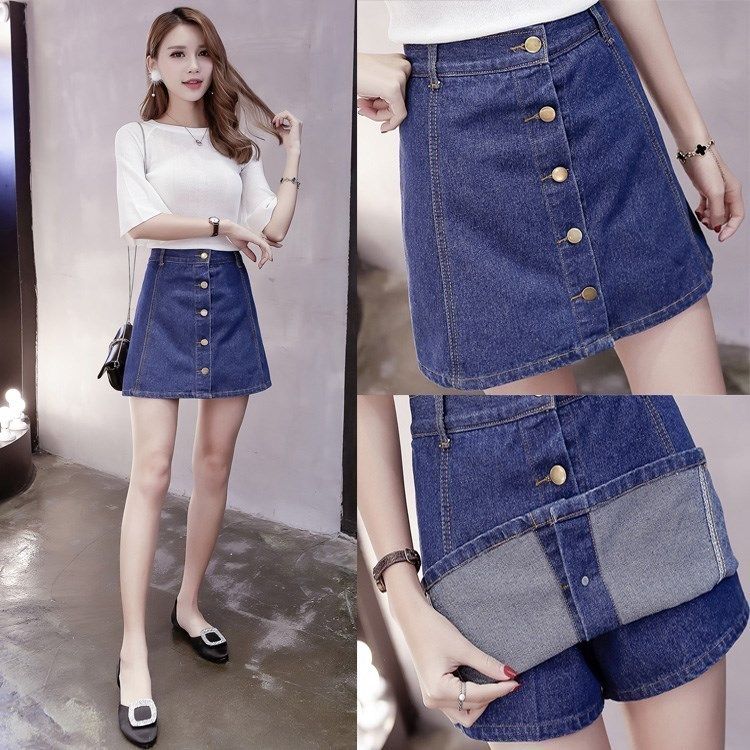 牛仔短裤裙女夏高腰a字包臀半身裙大码女装安全防走光牛仔短裙裤|ruв категории Женская одежда, юбка - от Buy2taobao.com для оказания профессиональной услуги покупки агента Taobao