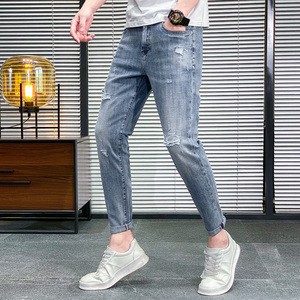 春夏季男士牛仔裤男修身小脚裤休闲韩版休闲潮流男裤K321-P50图片