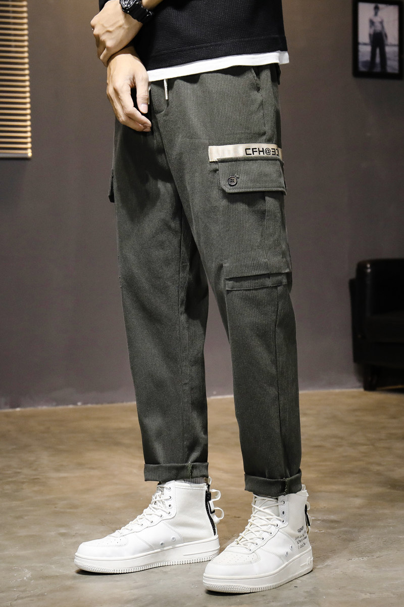 裤子男士休闲裤春秋宽松束脚男裤潮牌青少年工装裤常规K835-P50,男装休闲裤,星座1006