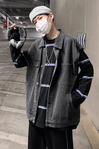 21港风春季新款牛仔马甲男宽松痞帅个性ins潮流复古大口袋M03-P48图片
